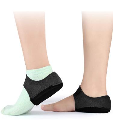 Heel Protectors Heel Cups for Plantar Fasciitis Heel Pain Relief Protectors for Heel Spur  Cracked Heels  Achilles Tendonitis  Heel Support Sleeves Seat Wraps Heel Sleeve Pads Cushion (Black)