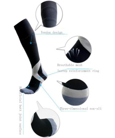 ZLYJ Compression Socks for Men & Women | 20-30mmHg Knee High Support Stockings for Running & Football - Buy Online on GoSupps.com