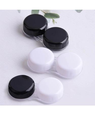 Fenteer Dual Glasses Case - Hard Contact Lens Box in Black and White | Stylish Durable Storage for Glasses & Contacts - Buy Online on GoSupps.com