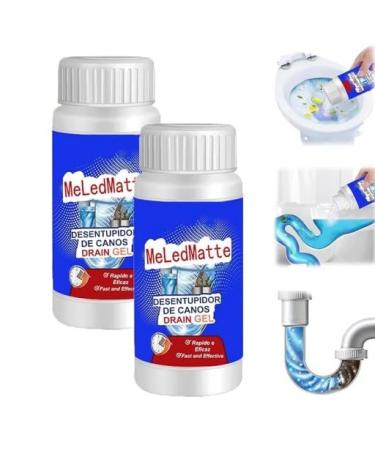 Gamfoam 2024 New Powerful Pipe Dredging Agent Meledmatte Powerful Pipe Dredging Agent Powerful Kitchen Pipe Dredging Agent Drain Clog Remover Powder Unblock Clogged Drains with Ease 2pcs