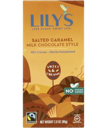 Lily's Salted Caramel Milk Chocolate Style Bar 2.8 oz (Pack of 2) Bundle With Snack Scout Lunch Bag - Buy Online on GoSupps.com