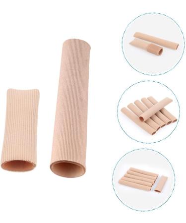 FRCOLOR Toe Tubes Sleeves 2pcs - Nylon Toe Caps for Finger Protection | Khaki High Heel Safety Toe Covers - Buy Online on GoSupps.com