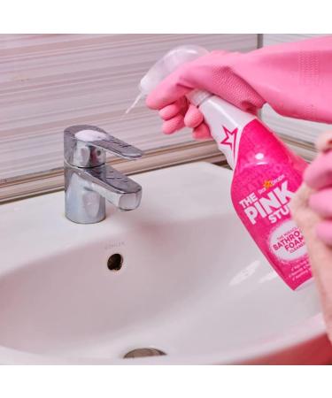 Housold 850ml Pink Stuff Bathroom Foam Cleaner with Cleaning Sponge Non-Drip Bathroom Foam Cleaner Cleans Dirt Removes Tough Grease Stains Include 100 Pcs Disposable Gloves (Pack of 1) - Buy Online on GoSupps.com