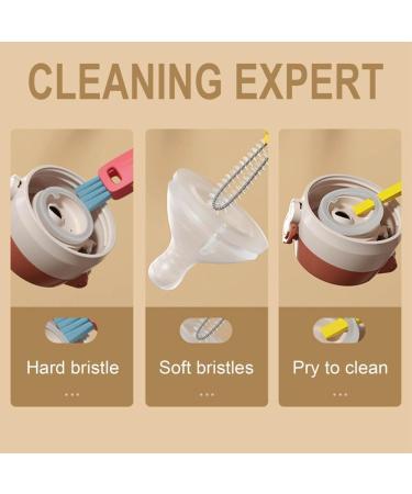 piuryue Multifunctional Bottle Tight Spaces Cup Crevice Cleaning Brush Portable Cup Lid Cleaner with Brush Easy Install Easy to Use - Buy Online on GoSupps.com