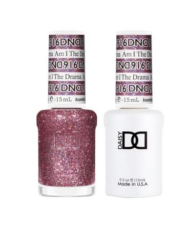 DND Gel Polish Set - 1 each of Glitter Gel Polish and Glitter Nail Polish 0.5 Fl Oz Am I The Drama