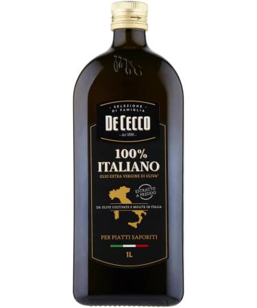  Italian Gourmet E.R. De Cecco Extra Vergine Olive Oil 100% Italiano - Cold Fruity and Balanced Extract - 4 x 1 Litre (4 L) Dark Glass Stock - For Cooking & Raw Food - + Italian Gourmet Polpa - Buy Online on GoSupps.com