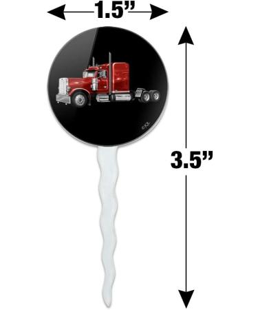 Semi Tractor Trailer Truck Trucker Cupcake Picks Toppers Decoration Set of 6 - Buy Online on GoSupps.com