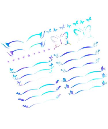 Uonlytech Autocollants Adh sifs pour Fard Paupi res 6 Pi ces Stickers Eyeliner Motifs et toiles Maquillage Temporaire Yeux Bande de Contour Double Paupi re Usage Soir e et Cosplay