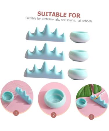 Beavorty 2 Sets nail art brush cup nail brush rest nail wash cups soak off manicure bowl chinese painting nail remover bowl bask paint brush holder plastic supplies make up - Buy Online on GoSupps.com