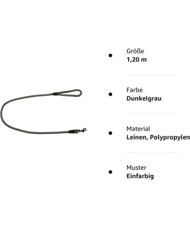 Buy Durable Rope Leash with Hand Loop - 10mm 27 Colors 7 Lengths 1.20m Dark Grey - International Shipping - Buy Online on GoSupps.com