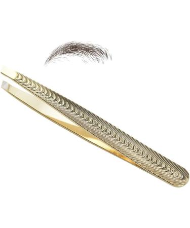 Obahdirry Eyebrow Tools Stainless Steel Plucking Eyebrows Tweezers Tweezer Oblique Brow Clip Eyebrow Shaping Pliers Gold - Buy Online on GoSupps.com