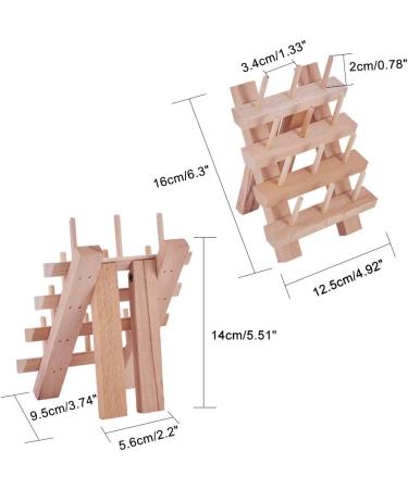 PandaHall 12 Spool Small Wooden Thread Rack Holder - Sewing Embroidery Organizer (Burlywood) - Buy Online on GoSupps.com
