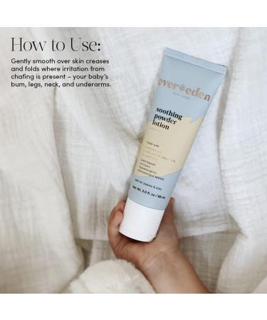 Evereden Soothing Powder Lotion 3.0 fl oz | Clean & Unscented Baby Diaper Care | Natural Cream to Powder for Non-Toxic Fragrance Free Baby Powder - Buy Online on GoSupps.com