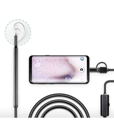 Eutuxia Ear Cleaning Endoscope with LED Light & Ear Wax Removal Tool. Suitable for Android iOS Tablet & Computer. Digital Ear Otoscope Inspection with Adjustable LEDs & Waterproof Cable Camera.