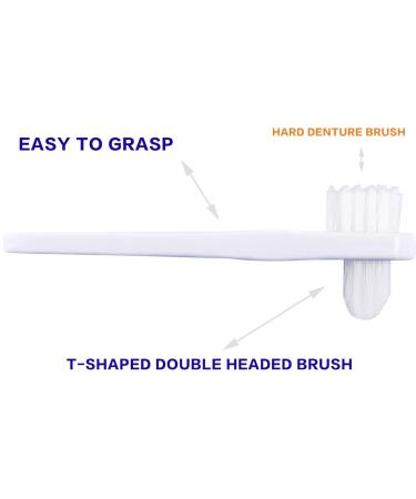 Ocircle Denture Cleaning Brush Set - Hygienic T-Shaped Toothbrush Tool for Denture Care (Pack of 3) - Buy Online on GoSupps.com