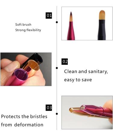 2 Pcs Retractable Lip Brush Makeup Brushes Double-Ended Lip Brush for Christmas Gifts Women Girls Travel and Daily Use - Buy Online on GoSupps.com