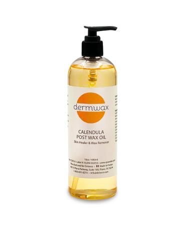 Dermwax Calendula Post Wax Oil 16oz Post Wax Oil That Helps Calm Skin Instantly After Waxing Gentle Post Wax Care for All Skin Types Helps Remove Wax Residue Paraben & Alcohol-Free