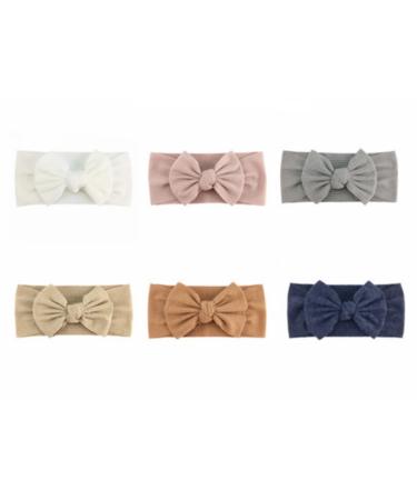 Latrat 6 Pezzi Fascia Fasce Bambina neonata elastica fascia neonato fasce per bambini fiocchi fasce capelli bambina bambina accessori fasc.