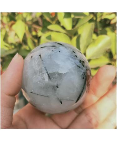 Stone Crafts Natural Black Tourmaline Quartz Crystals and Stones Specimen Polished Crystal Sphere Home Decoration Gift Natural Luster - Buy Online on GoSupps.com