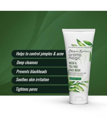 Neem & Tea Tree Face wash PWRD By 5% Niacinamide & Aloevera Gel| for Spotless & Soft Skin| Oily & Acne/Pimples Prone Skin| for Women & Men| 100 ml| pack of 1 (Buy 2 Quantity Get 1 Quantity Free) - Buy Online on GoSupps.com