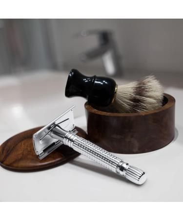 Uraqt Safety Razor for Men - Stainless Steel Vintage Razor Plane with 10 Blades Travel Etui & Built-in Mirror | High-Quality Wet Shaving - Buy Online on GoSupps.com