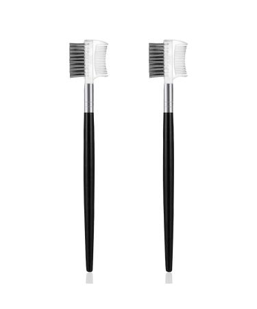 2 PCS Brow Brushes Makeup Eye Brow Brush Eyelash Dual Comb Combs brushes for Eyelashes Extension (Brow Brushes)