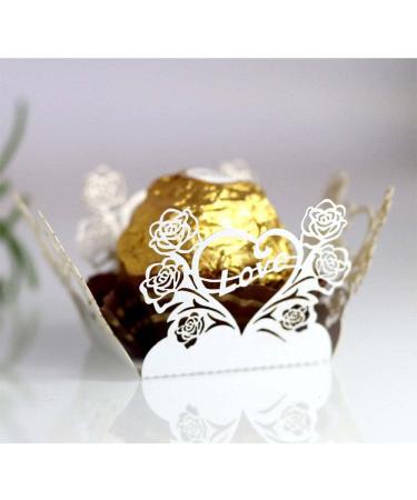 Uteruik Uteruik Pack of 50 chocolate boxes for truffles chocolates candies sugar mini snacks (#B)