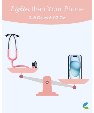 FriCARE Lightweight Stethoscope - Essential Nurse & Nursing Student Diagnostic Kit - Pearl Pink - Lifetime Warranty & FSA/HSA Eligible - Buy Online on GoSupps.com