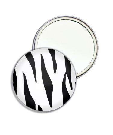Zebra Print - 77mm Round Compact Mirror