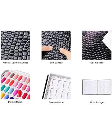 Herklotzn 216 Colors Nail Tips Display Book DIY Nail Arts Showing Tag Color Graphic Card Painting Display Board Silver - Buy Online on GoSupps.com