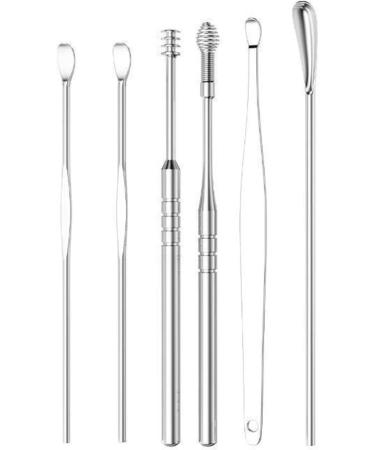 Ear Scoop 6-Piece Set of Ear Picking Tools Adult Ear Pick Ear Scoop Stainless Steel Portable Keychain Ear Scoop - Buy Online on GoSupps.com