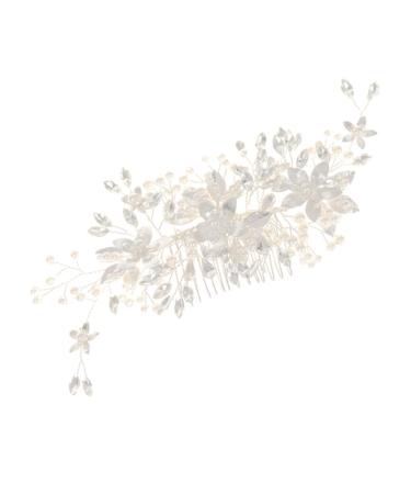 Beaupretty Wedding Hair Accessories Rhinestones Pearl Hair Clips Tiara Hair Barrettes Hair Pin Rhinestone Clips for Hair Metal Hair Comb Vintage Women's Zinc Alloy Hair Piece