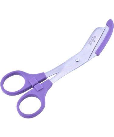 MARLAS Bandage Scissors Round Tip with Colored Safety Guard - 6" Surgical Grade Stainless Steel - Ideal for Nurses Veterinary and Home Use (Lavender Purple)