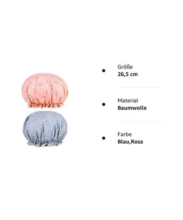 Reusable Waterproof Shower Hoods for Women & Girls - 2-Pack Blue & Pink | Perfect for Spa & Salon - Buy Online on GoSupps.com