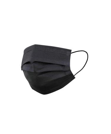 made2trade 30-pack dispenser box 3-ply disposable mouth and nose masks - with nose clip - fiberglass-free black