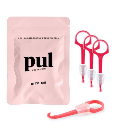 PUL System Aligner Chewies and Removal Tool Combo for Invisalign and Aligner (4 Pack Pink) 4 Pack Pink