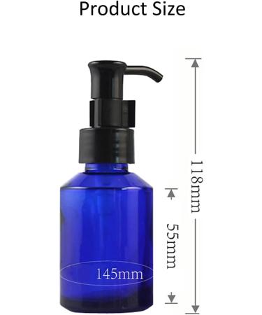 MZUU 2PCS 60ML/2OZ Empty Refillable Blue Glass Pump Bottles with Pump Vial Cosmetic Jar Cleansing Oil Emulsion Essence Cream Lotion Essential Oil Pump Dispenser - Buy Online on GoSupps.com