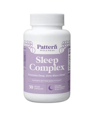 Pattern Wellness Sleep Complex Supports Relaxation & Healthy Sleep Patterns with Melatonin, L-Theanine & Magnesium 30 Vegan Capsules