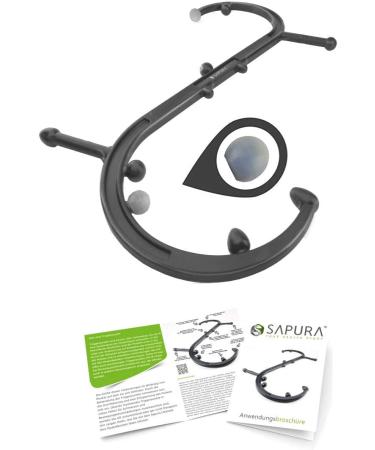 Triggerpunkt MassageGer t Sapura Health German application booklet Self -massage Select fascia adhesive Trigger point Self -massager Loosen neck pain Massage stick for shoulder and back Effective trigger point massage Against back pain black