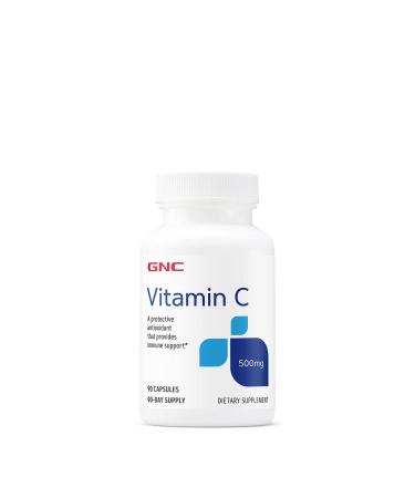 GNC Vitamin C Capsules 500mg 90 Capsules Provides Immune Support 90 Count (Pack of 1)