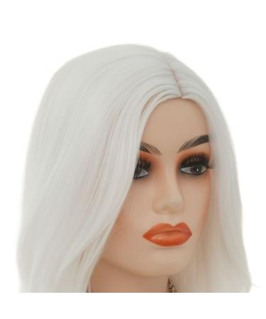 White Long Curly Wig for Women Wavy Synthetic Fiber Cosplay & Daily Wear - Buy Online on GoSupps.com