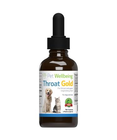 Pet Wellbeing Throat Gold for Cats - Vet-Formulated - Soothes Throat Discomfort and Occasional Cough, Supports Upper Respiratory Tract - Natural Herbal Supplement 2 oz (59 ml)