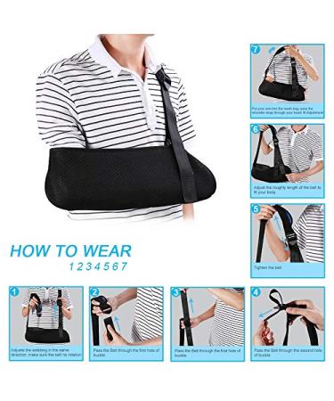 Estink Adult Arm Support Sling - Universal Soft Padded Shoulder Support Belt for Men & Women | Adjustable Elbow & Wrist Immobilizer - Black - Buy Online on GoSupps.com