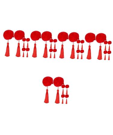 FRCOLOR 15 Pairs Tassel Hair Ball Hair Clip Kids Hair Clips for Girls Hair Barrettes Hair Pin Hair Styling Accessories Chinese Hair Clip Baby Barrettes Traditional Chinese Hairpin Child