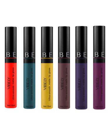 Vibely Matte Liquid Lipstick Set - Waterproof Velvety High Pigmented Lip Gloss for Women & Girls - Perfect Gift - Buy Online on GoSupps.com