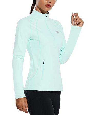 Baleaf Women's Fleece Half-Zip Running Jacket - Aqua, X-Small - Buy Online on GoSupps.com