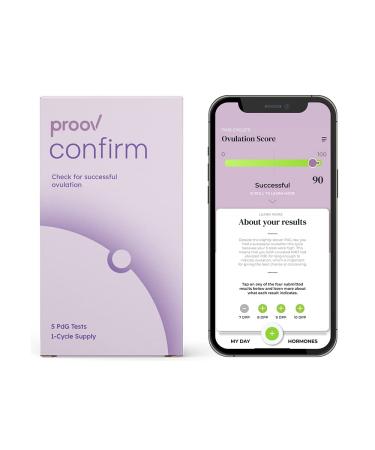 Proov PdG - Progesterone Metabolite  Test | Only FDA-Cleared Test to Confirm Successful Ovulation at Home | 1 Cycle Pack | Works Great with Ovulation Tests | 5 PdG Test Strips 5 Count (Pack of 1)