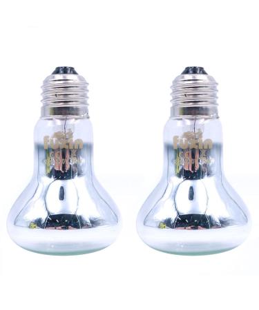 ANCLLO 2pcs Transparent Reptile Heating Bulbs Durable Infrared Heat Lamp Warming Light Bulb Pet Light for Reptile and Amphibian Lizard Tortoise Spider Snake Chameleon 220-230V(75W)