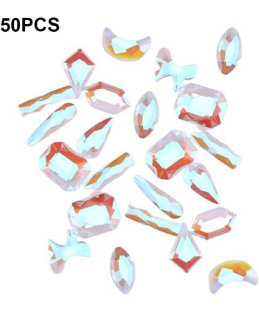 dijiusidy 50 Pieces Glass Crystal Set Eye-catching Personalized Nail Art Rhinestones DIY Handcraft Manicure Accessories for Card Making Aurora AB - Buy Online on GoSupps.com