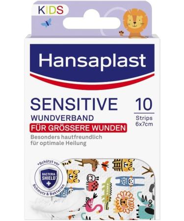 Hansaplast sensitive kids wound association (6 x 7 cm) especially skin -friendly wound plaster for medium to larger superficial wounds painless children - Buy Online on GoSupps.com